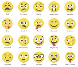 chart of emotions with emoji